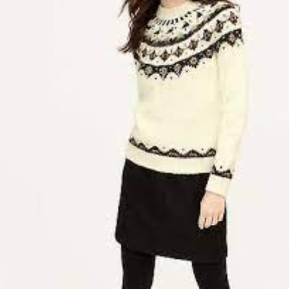 *3 for $25* Loft embellished Fair Isle Wool blend sweater - Picture 11 of 11
